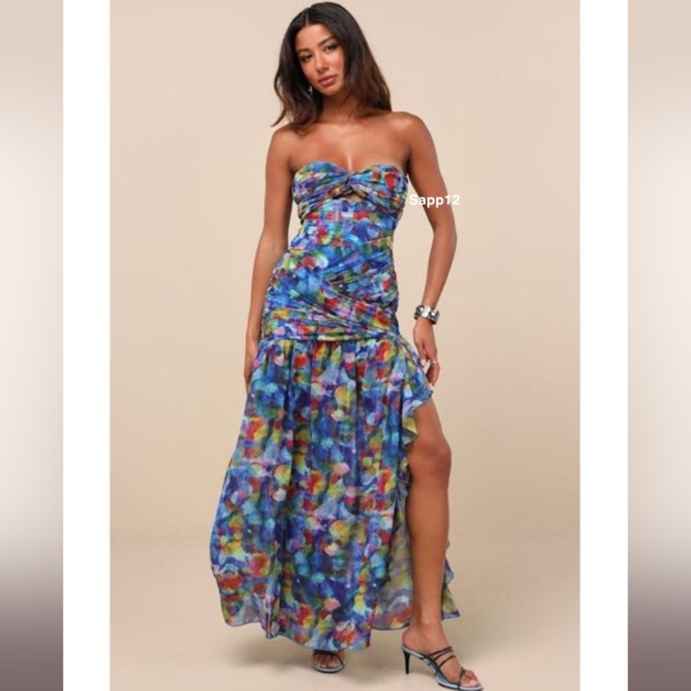 🆕 LULUS JENIAH PRINT DROP  WAIST MAXI DRESS
